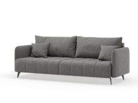 Валериан диван трёхместный прямой Стальной, ткань RICO FLEX 9292 в Уфе - ufa.katalogmebeli.com | фото