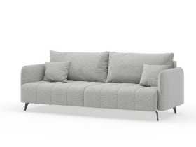Валериан диван трёхместный прямой Светло-серый, ткань RICO FLEX 108 в Уфе - ufa.katalogmebeli.com | фото